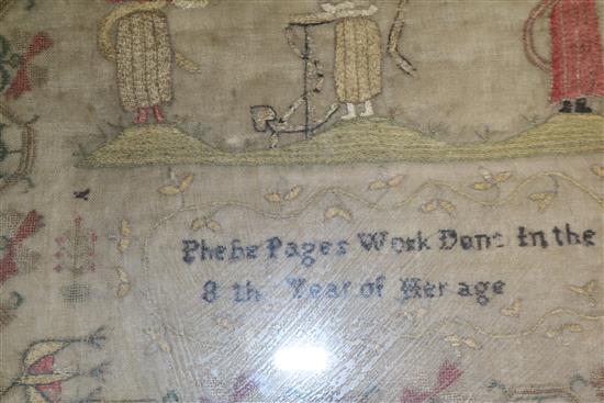 An early 19th century needlework sampler and a petit point tapestry sampler 39